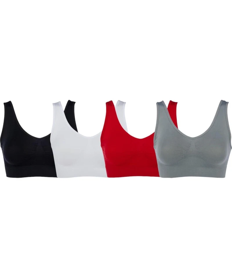 Rhonda Shear 4-pack Original Ahh Bra Black/White/Red/Grey - Image 1 of 1
