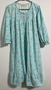 La Cera Nightgown Women's S Flannel Pockets Floral Grandma Cottagecore Peasant - Picture 1 of 16