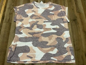 LuLaRoe Shirt, Women's Size 2XL, Pink White Purple, Camouflage, Sleeveless - Picture 1 of 7