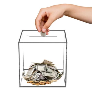 Money Bank Money Jar Box Piggy Bank for Adults, Must Break to Open Clear Acrylic - Picture 1 of 12