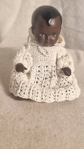 kleine alte Schildkrötpuppe schwarzes Baby H001-37 - Bild 1 von 12