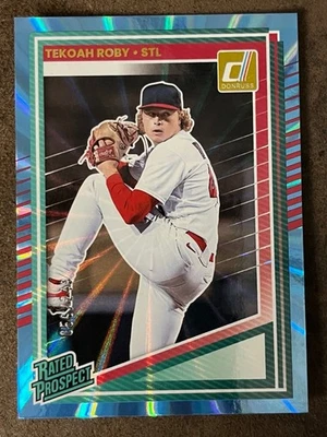 2025 Panini Donruss Rated Prospects Tekoah Roby #196 SP Teal Laser /249 (RC) - Image 1 of 2