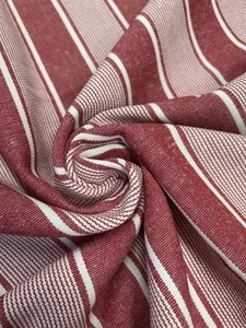 The Cloth Shop Southern Stripe Red/White 100% Cotton Fabric Remnants - Picture 1 of 4