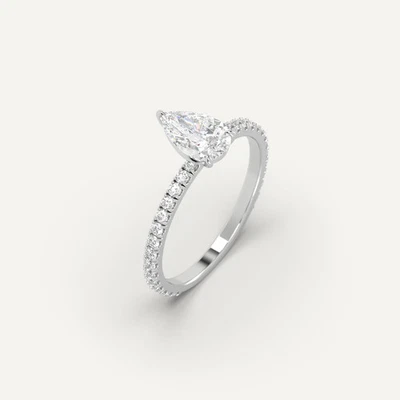 1.2 carat Pear Cut Engagement Ring | 100% Natural Diamond in 14k White Gold - Image 1 of 4