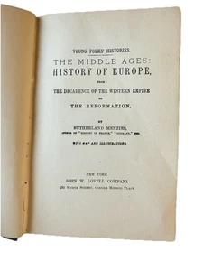 Menzies Young Folks Histories The Middle Ages 1896 History Of EU Antique Book - Bild 1 von 6