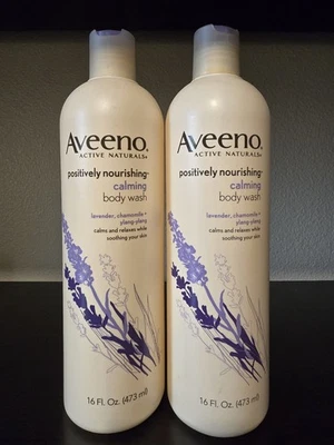 Lot of 2 - Aveeno Positively Nourishing Calming Body Wash Lavender Chamomile - Image 1 of 2