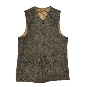 The J. Peterman Co Gr. 38 Wollweste Cargo Taschen Heritage Tweed - Bild 1 von 7