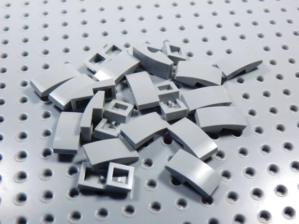 LEGO Lote de 20 Pendientes Curvos Gris Azulado Claro 2x1 Sin Tachuelas AW Foto 1 de 1