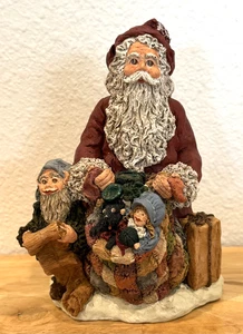 Vintage 1993 June McKenna Signed Christmas Eve Santa PAP V Flatback Figurine - Picture 1 of 9