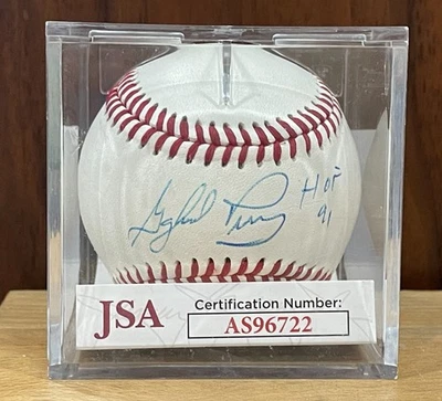 Gaylord Perry-Autographed Signed Baseball-Encased-Inscription HOF 91-JSA COA - Image 1 of 4