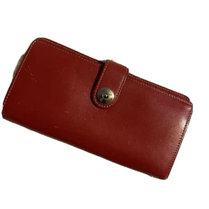 Cartera plegable de cuero rojo Lodis Los Angeles con cremallera bolsillo para monedas 7" x 3" - Imagen 1 de 11