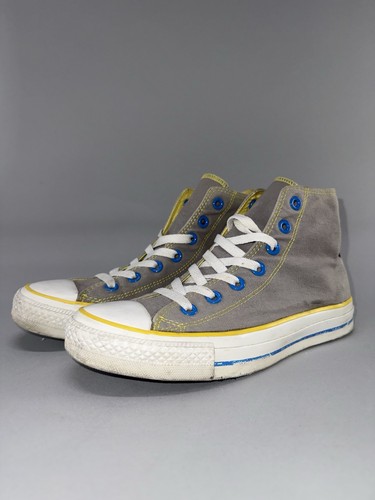 Converse Chuck Taylor All Star High Top Donna 8 Uomo 6 Grigio Giallo Blu