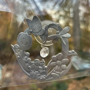 Libélula de peltre de colección, mariposa con ventosa de cristal colgante - Imagen 1 de 5