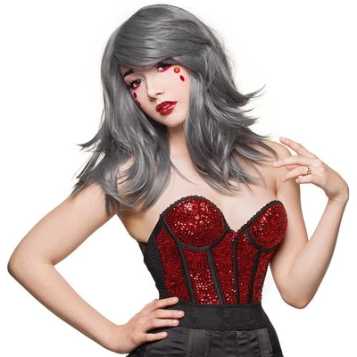 Pelucas Rockstar Holograma 22" Gris Oscuro Peltre Cosplay Peluca Foto 1 de 2