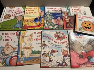 Lot If You Give a Mouse A Series Books Plus by Laura Numeroff Moose Pig Pumpkin - Picture 1 of 13
