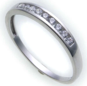 Anillo de mujer oro blanco real 333 circonitas 8kt oro calidad barata nuevo anillo de mujer - Imagen 1 de 2