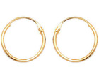 9CT GOLD EARRINGS SLEEPER SMALL PLAIN 10mm HINGED  HOOP  PAIR SOLID 9CT GOLD