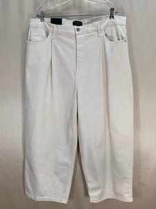 NWT - BANANA REPUBLIC Ecru Wide Leg Crop High Rise Jeans - 35/20 - Picture 1 of 9