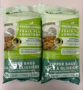 Bolsas con cremallera para aspiradora FoodSaver de 1 cuarto de galón, paquete de 34 unidades y 2 - Imagen 1 de 3
