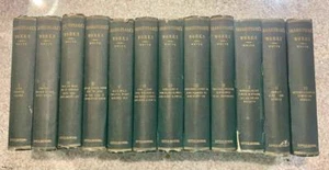 12 Volume Shakespeare 1881 Little Brown White - Green Cloth Gold Embossing - Picture 1 of 1