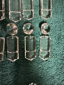 16 dieciséis prismas antiguos de cristal ranurado, botones octágonos de 2”, 1” - Imagen 1 de 6