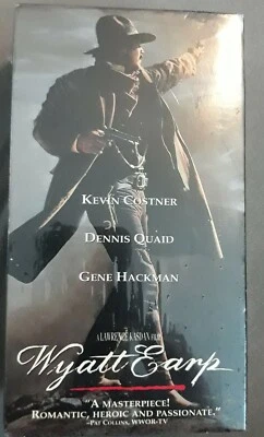Wyatt Earp VHS 2-Tape Set SEALED Watermarks WHV Stamps Costner Hackman Quaid Foto 1 de 4