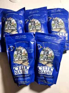 Selina Naturally Light Grey Celtic Sea Salt 1 Pound Resealable Bag 5 Bags - Picture 1 of 3