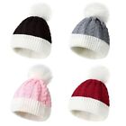 2Pcs/Set Soft Kids Knitted Hat Ear Protection Beanies Cap Gloves Set  Girls Boys