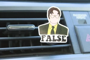 Office Dwight FALSE Car Vent Clip Essential Oils Diffuser Mask Holder Freshies - Afbeelding 1 van 8
