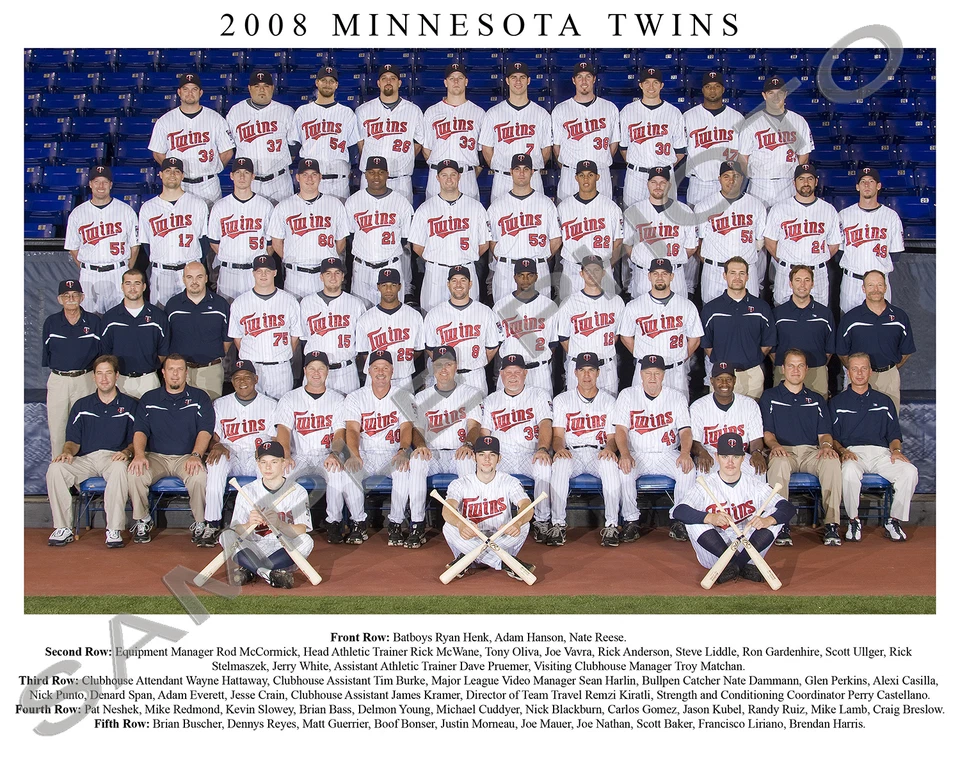 2008 MINNESOTA TWINS MLB BASEBALL TEAM 8X10 PHOTO - Image 1 of 1
