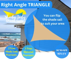 Right Angle Grey 2x3x3.6 M Sun Shade Sail Heavy Duty pao-lmarissipao-lmarissi - Picture 1 of 20