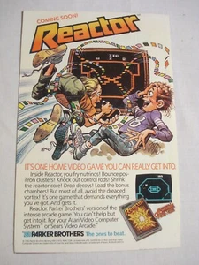 1983 Color Ad Reactor Video Game by Parker Brothers for the Atari 2600 - Picture 1 of 1