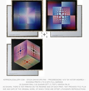 Victor Vasarely 1972 3X Impresiones Progresiones 1: Quasar Zett, Quasar-Paal-2, Test-2 - Imagen 1 de 23