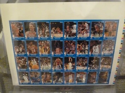 Juego completo STAR BASKETBALL ALL-STARS 1983 HOJA SIN CORTAR Larry Bird Magic Johnson Foto 1 de 4
