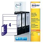 Avery L7171-25 Self-Adhesive Lever Arch File Labels, 4 Labels Per A4 Sheet, 100 