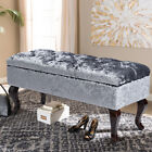Crushed Velvet Tufted Storage Ottoman Seat Bench Chair Footstool Storage Bedroom