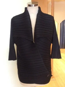 Joseph Ribkoff Jacket Size M BNWT Black Pleated Wrap Over RRP £218 Now £69 - Picture 1 of 12