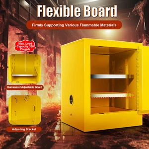 12 Gallon Fireproof Safety Storage Welded Cabinet Bin Flammable Liquid Storage - Picture 1 of 12