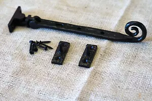 Casement Window Lid Stay 9 inch Arm Latch Catch Adjustable Forged Iron Black - Picture 1 of 8