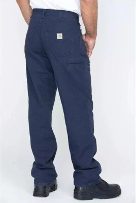 Carhartt FR NEW Midweight Canvas Pant Loose 36x32 Blue FRB159 Cat 2 Flame $99 - Image 1 of 4