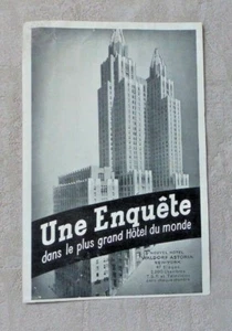 PUB PUBLICITE ANCIENNE ADVERT CLIPPING 050219 / HOTEL WALDORF ASTORIA NEW-YORK - Picture 1 of 5