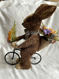 Mackenzie Childs Farmhouse Bunny on Bike Rabbit Spring Decor $178 NEW m23-ap - Picture 1 of 9