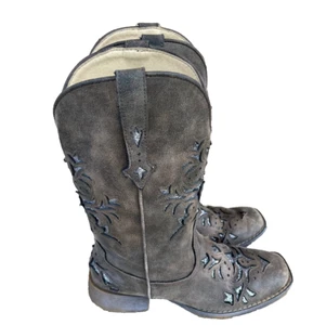 Stivali da cowgirl Roper donna western argento intarsiato taglia 6,5 #09-021-1903-1655 - Foto 1 di 10