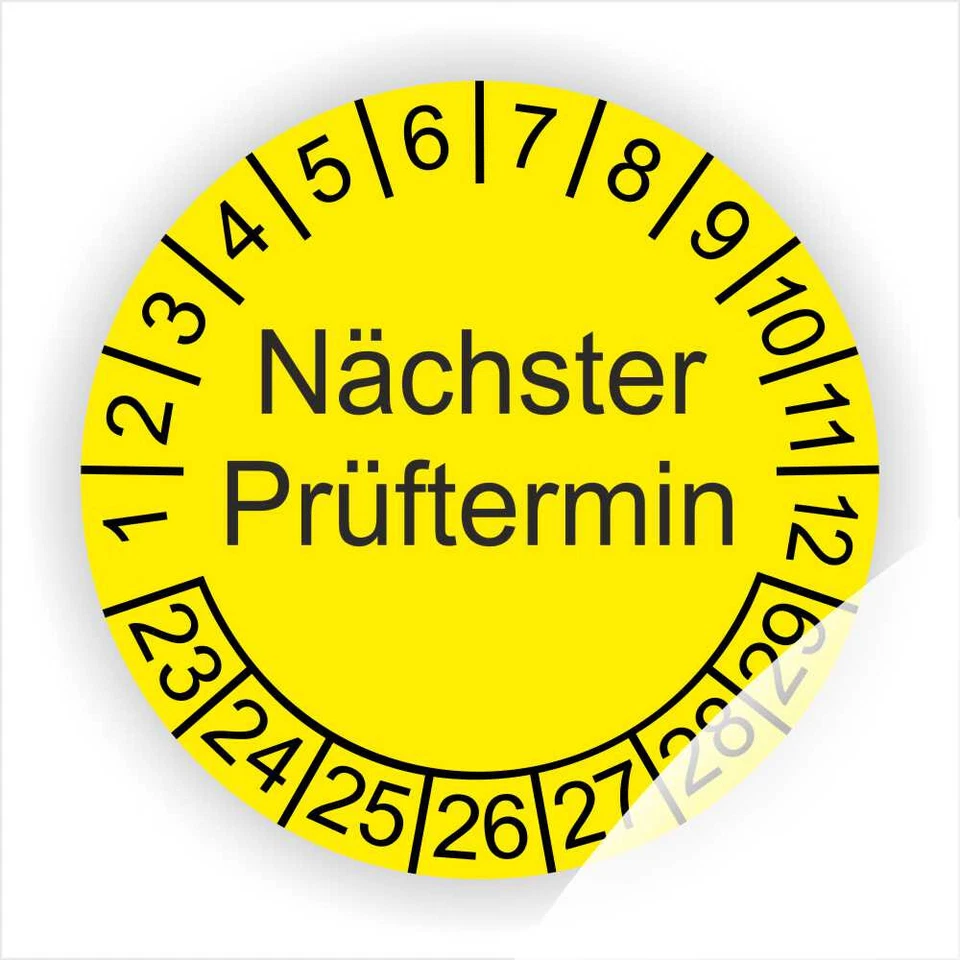 LABELMASTER_DE Prüfplaketten,Nächster Prüftermin Wartungs-Service-Aufkleber 500Stk. Ø:30mm