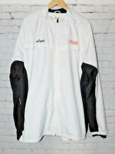 ASICS Men's Lightweight Windbreaker Jacket 4XL EUC White/Black - Picture 1 of 7