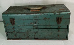 RARE Vintage Park Metal Tool Box 3 Drawer Machinist Mechanic Model P23 - Picture 1 of 12