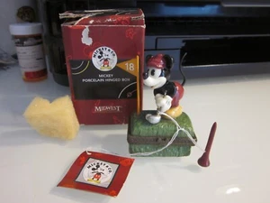MICKEY DISNEY GOLF MIDWEST CANNON FALLS PHB PORCELAIN HINGED BOX w/TEE TRINKET - Picture 1 of 4