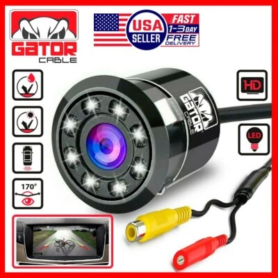 Car Rear View Backup Reverse Camera 170° CMOS 8 LED HD Night Vision Waterproof - Image 1 of 4