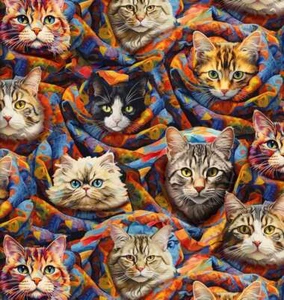 3 deseos - Purrfectly Playful - Purrfect Purr-Ito - Multi, tela por comprar - Imagen 1 de 4