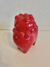 Red Shisa Lion Dog, Chinese Figurine 7? Tall